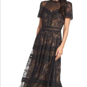 Tadashi Shoji Black Lace Midi Dress